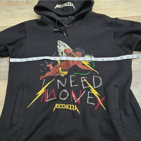 Richezza Love Hurts Money Heals - I Need Money hoodie sweatshirt small Rare HTF - Picture 9 of 14